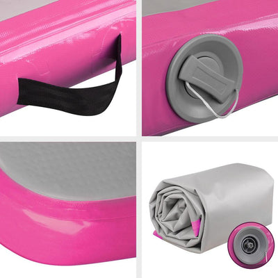 Everfit 3m x 1m Air Track Mat Gymnastic Tumbling Pink and Grey - Payday Deals