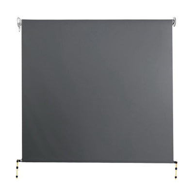 Instahut 2.1m x 2.5m Retractable Roll Down Awning - Grey - Payday Deals
