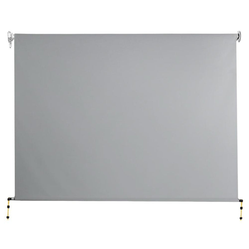 Instahut 3m x 2.5m Retractable Straight Drop Roll Down Awning - Grey - Payday Deals