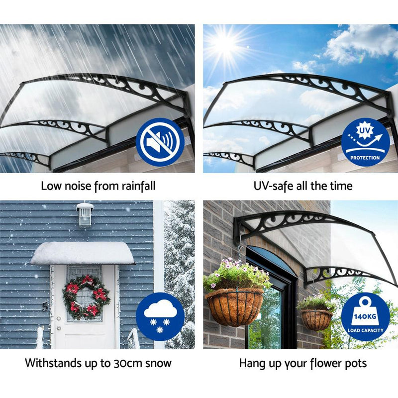 Instahut 1X1.2M Window Door Awning Canopy Rain Cover Sun Shield - Payday Deals