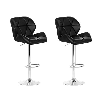 Artiss Set of 2 Kitchen Bar Stools - Black and Chrome - Payday Deals