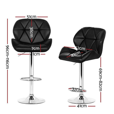 Artiss Set of 4 Kitchen Bar Stools - Black and Chrome - Payday Deals