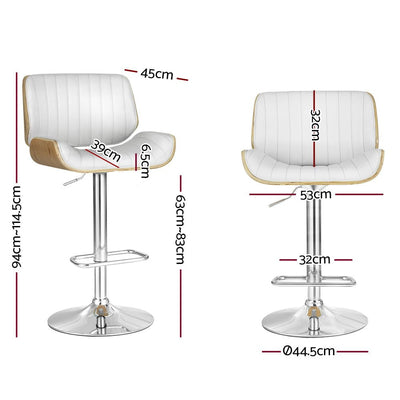 Artiss Bar Stools Kitchen Stool Chairs Metal Barstool Dining Chair Swivel White