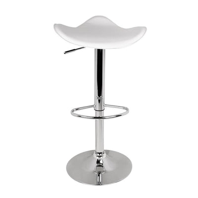 Artiss Set of 2 Gas Lift Bar Stools PU Leather - White and Chrome - Payday Deals