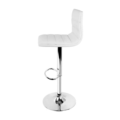 Artiss Set of 2 PU Leather Bar Stools Padded Line Style - White - Payday Deals