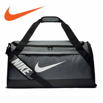 Nike 61L Brasilia Training Duffel Bag Travel Sports Gym Duffle - Grey Medium