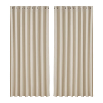 Artiss 2X Blockout Curtains Blackout Window Curtain Eyelet 300x230cm Beige