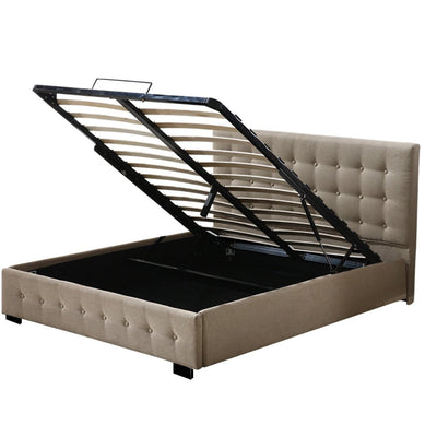 Levede Bed Frame Base With Gas Lift King Size Platform Fabric