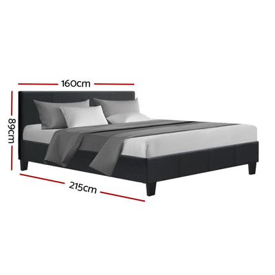 Artiss Neo Bed Frame Fabric - Charcoal Queen - Payday Deals