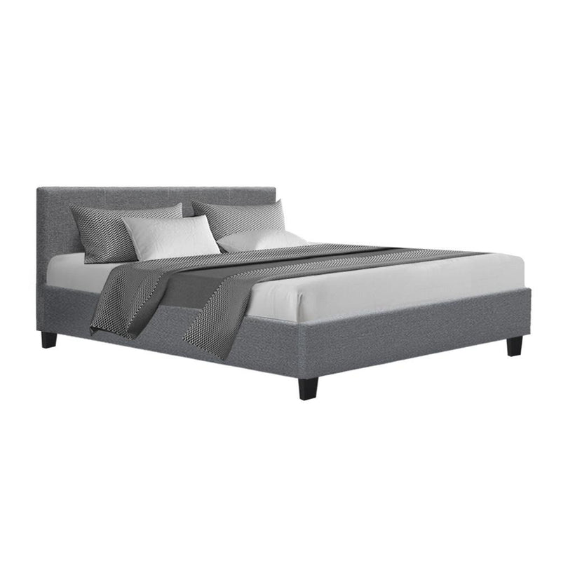 Artiss Neo Bed Frame Fabric - Grey Queen - Payday Deals