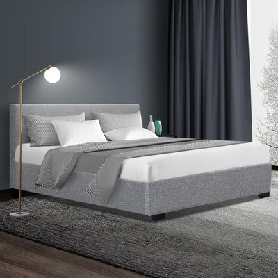 Artiss Nino Bed Frame Fabric - Grey Queen - Payday Deals