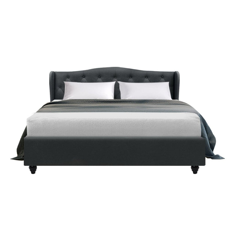 Artiss Pier Bed Frame Fabric - Charcoal Queen - Payday Deals