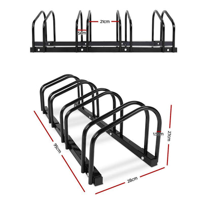Portable Bike 4 Parking Rack Bicycle Instant Storage Stand - Black - Payday Deals