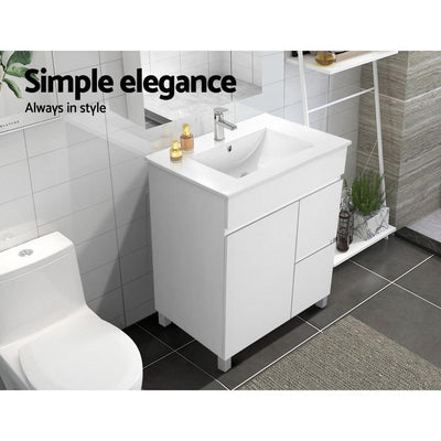 Cefito 750mm Bathroom Vanity Cabinet Unit Wash Basin Sink Storage Freestanding White - Payday Deals