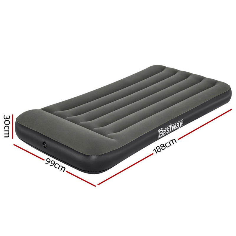 Bestway Air Mattress Single Bed Inflatable Flocked Camping Beds 30CM