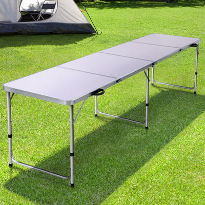 Weisshorn Folding Camping Table Portable Family Picnic Garden 240CM