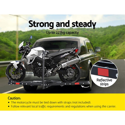 Giantz Motorcycle Motorbike Carrier Rack 2" Towbar Arm Rack Dirt Bike Ramp Steel - Payday Deals