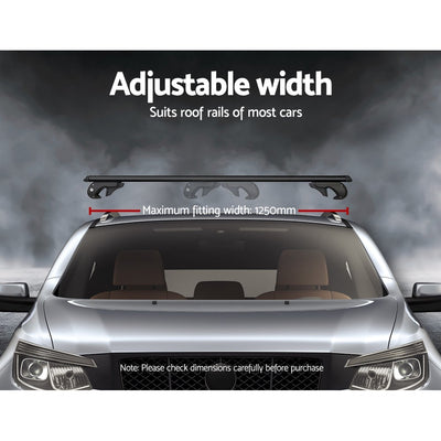 Universal Car Roof Rack 1080mm Cross Bars Aluminium Black Adjustable  Car 90kgs load Carrier - Payday Deals