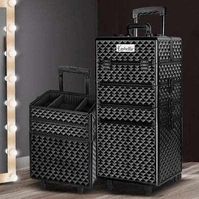 Embellir 7 in 1 Portable Cosmetic Beauty Makeup Trolley - Diamond Black - Payday Deals