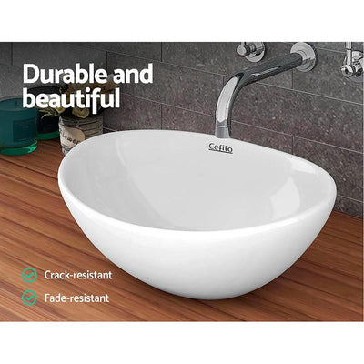 Cefito Ceramic Oval Sink Bowl - White - Payday Deals