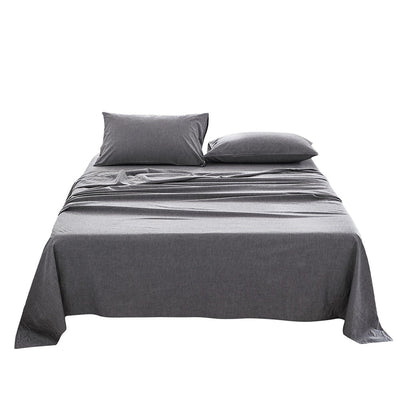 Cosy Club Washed Cotton Sheet Set Black King - Payday Deals