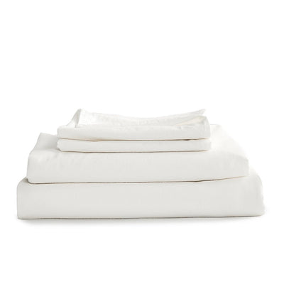 Cosy Club Washed Cotton Sheet Set Queen White - Payday Deals