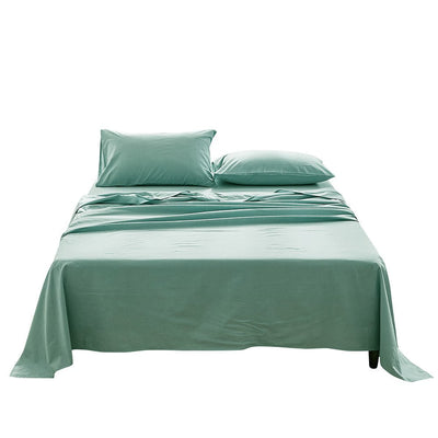 Cosy Club Washed Cotton Sheet Set Single Green - Payday Deals