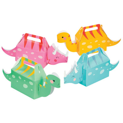 Dinosaur Girl Dino Party Treat Boxes 4 Pack