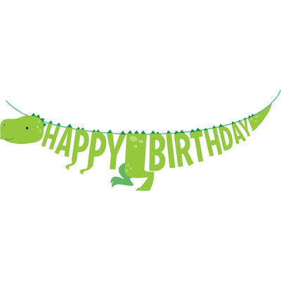 Dinosaur Happy Birthday Shaped Ribbon Banner