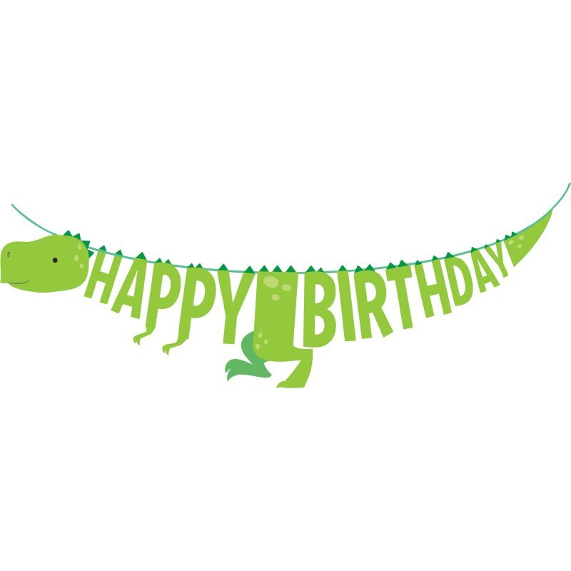 Dinosaur Happy Birthday Shaped Ribbon Banner
