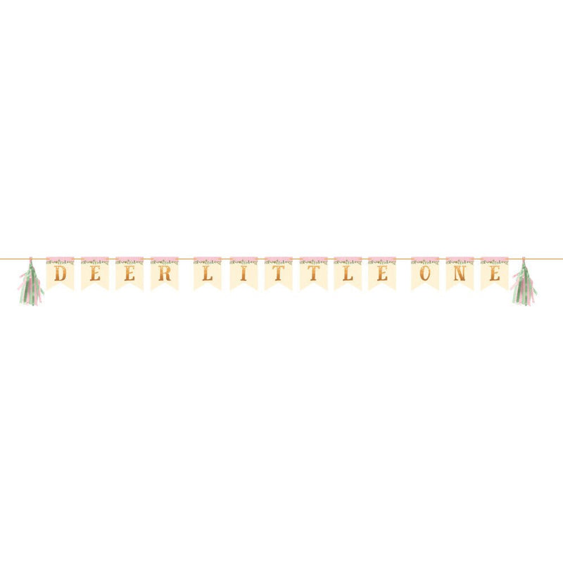 Deer Little One Shaped Ribbon Banner with Tassels