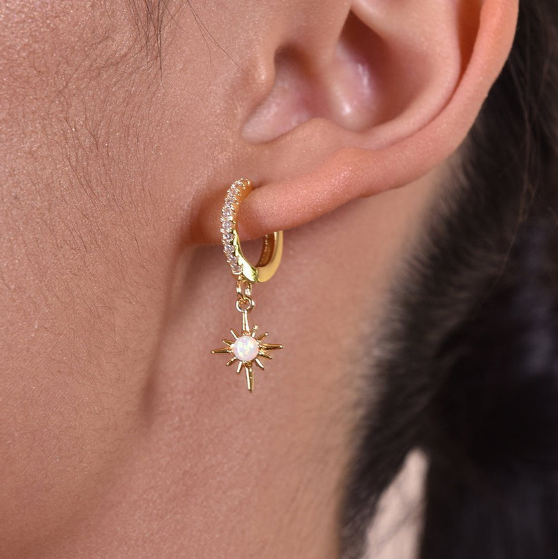 Culturesse Calista Dainty Opal Drop Earrings