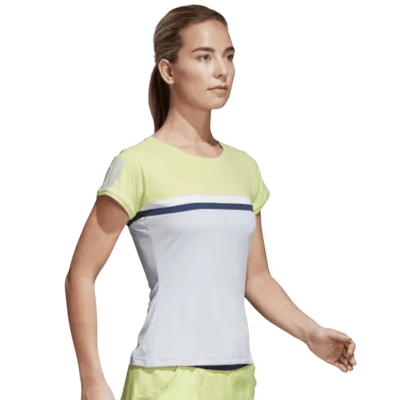 Adidas Women's Club Tee Short Sleeve Top T-Shirt Tennis Sport - Aero Blue