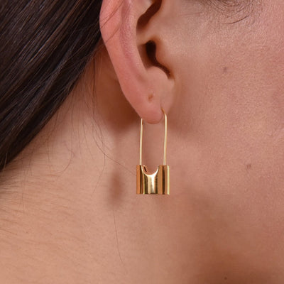 Culturesse Beatrix Gold Padlock Earrings