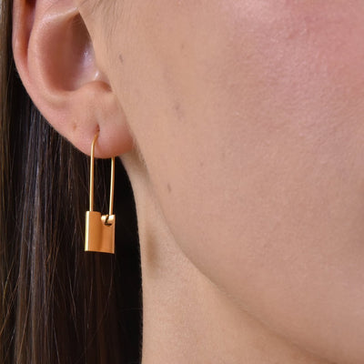 Culturesse Beatrix Gold Padlock Earrings