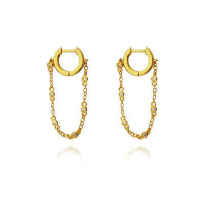 Culturesse Hazel Gold Filled Chain Drop Earrings