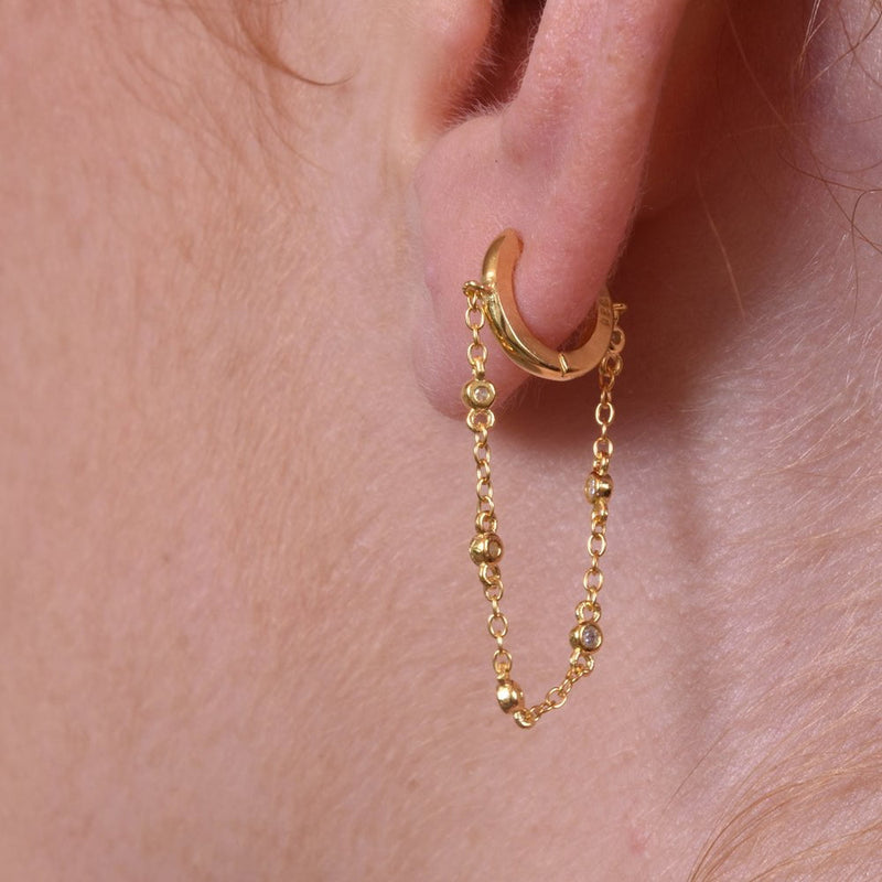 Culturesse Hazel Gold Filled Chain Drop Earrings