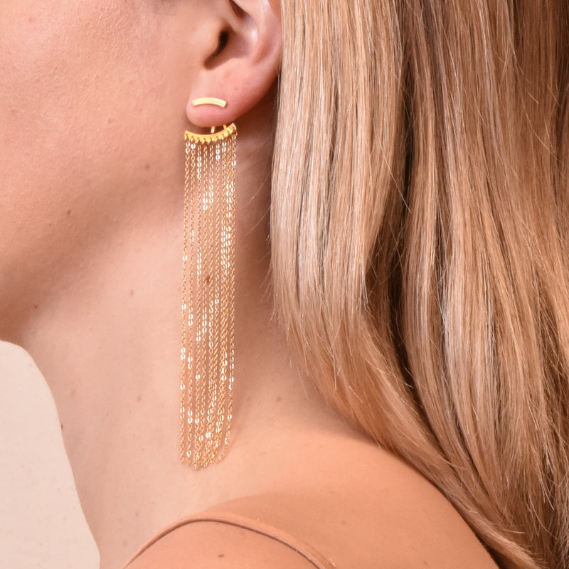 Culturesse Lizette Luxury Golden Tassel Earrings 