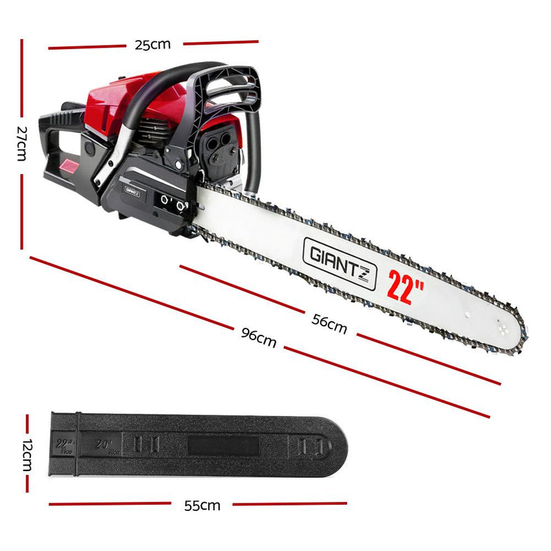 GIANTZ 58cc Commercial Petrol Chainsaw 22 Bar E-Start Chains Saw Tree Pruning - Payday Deals