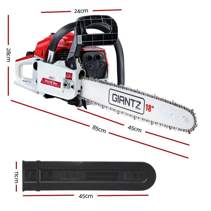 GIANTZ 45CC Petrol Commercial Chainsaw Chain Saw Bar E-Start Pruning - Payday Deals