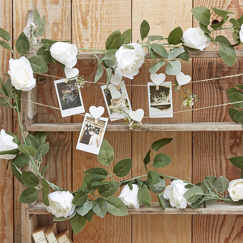 Wedding Rustic Country Garland With White Flowers 