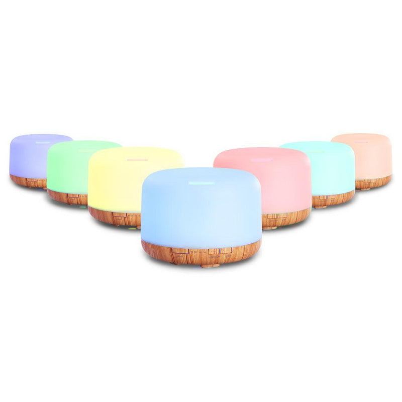 DEVANTI Aroma Diffuser Aromatherapy LED Night Light Air Humidifier Purifier Light Wood Grain 500ml - Payday Deals