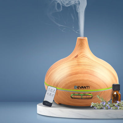 Devanti 300ml 4 in 1 Aroma Diffuser - Light Wood - Payday Deals