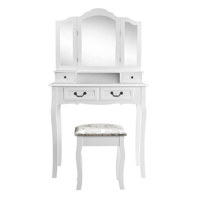 Artiss Dressing Table with Mirror - White - Payday Deals