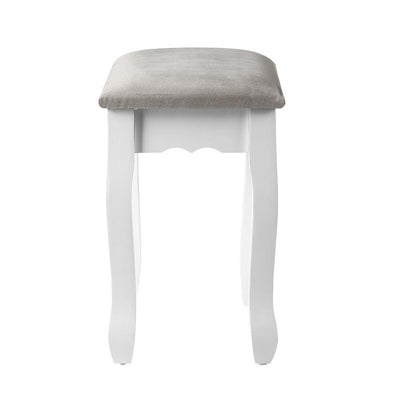 Artiss Dressing Table Stool Makeup Chair Bedroom Vanity Velvet Fabric Grey - Payday Deals
