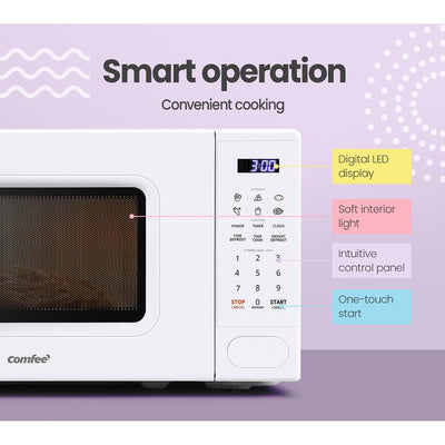 Comfee 20L Microwave Oven 700W Countertop Kitchen Cooker White - Payday Deals