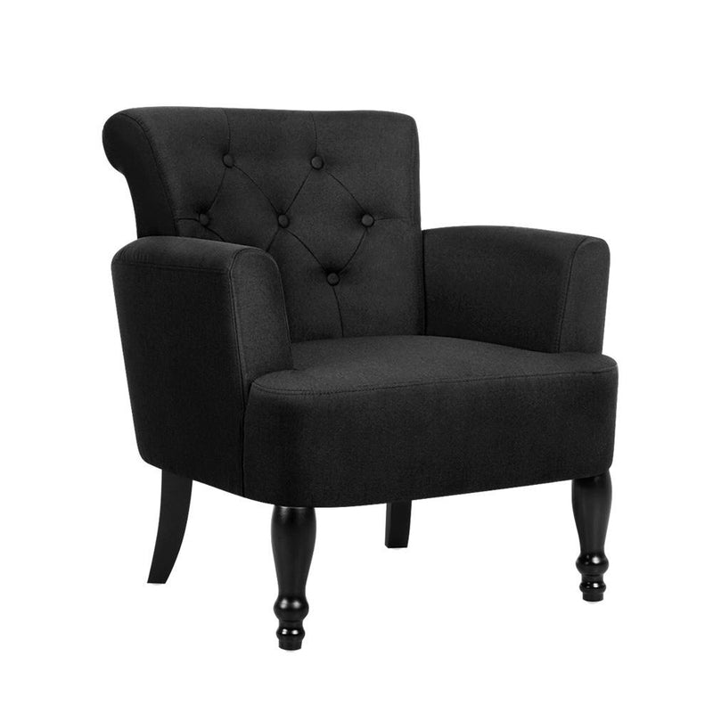 Artiss French Lorraine Chair Retro Wing - Black - Payday Deals