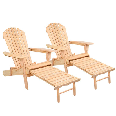 Gardeon Set of 2 Outdoor Sun Lounge Chairs Patio Furniture Beach Chair Lounger - Payday Deals