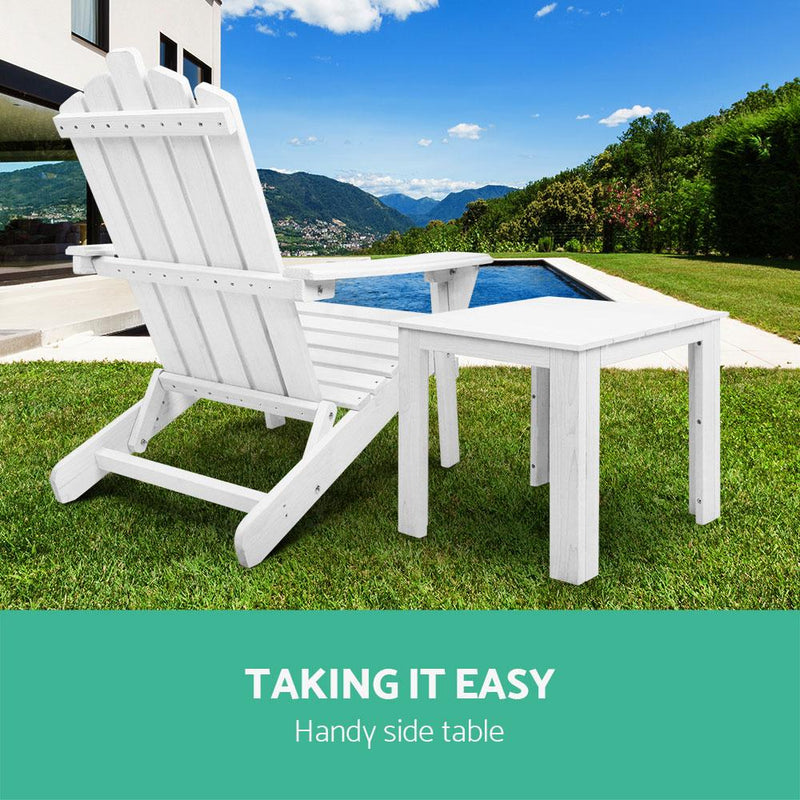 Gardeon Outdoor Side Beach Table - White - Payday Deals