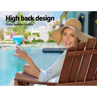 Gardeon Outdoor Sun Lounge Beach Chairs Table Setting Wooden Adirondack Patio Lounges Chair - Payday Deals